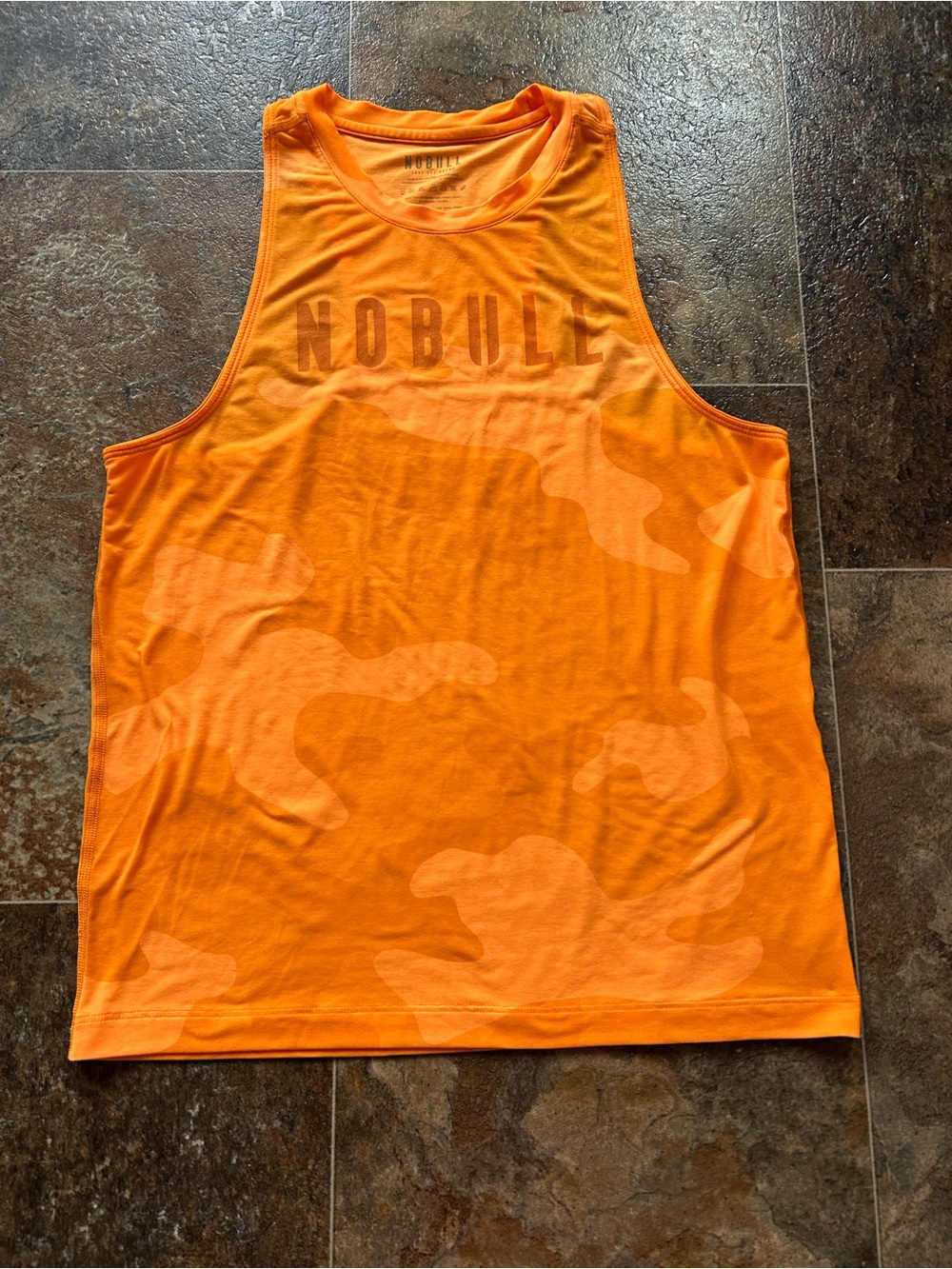 NOBULL Neon Orange Camo Muscle Tank